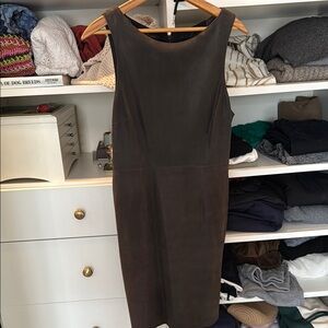 Alice + Olivia Brown Leather Midi Dress